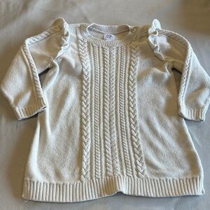 GAP - Long sleeve knit Cream Sweater Dress